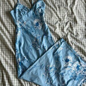 blue floral maxi dress